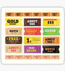 Vector Illustration. Vintage cinema tickets. BIG COLLECTION Sticker