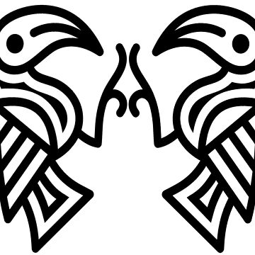 Artwork thumbnail, Germanic Ravens Black Lines by Odinist