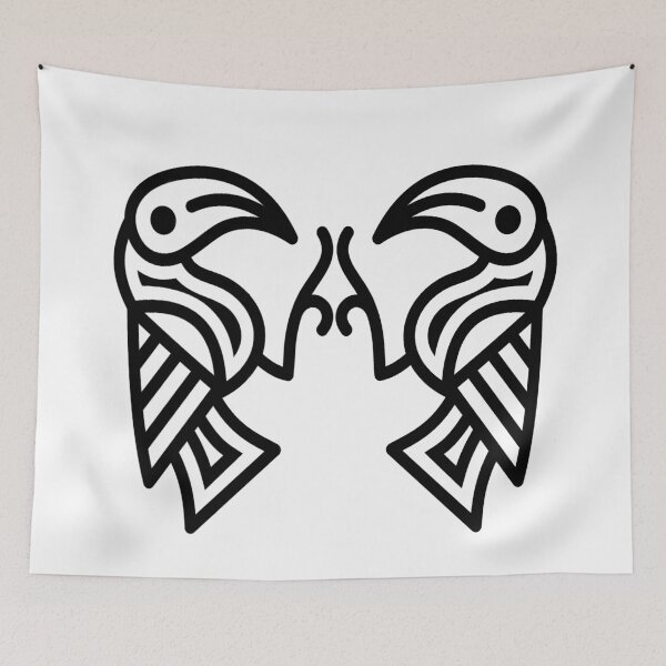 Item preview, Germanic Ravens Black Lines designed and sold by Odinist.