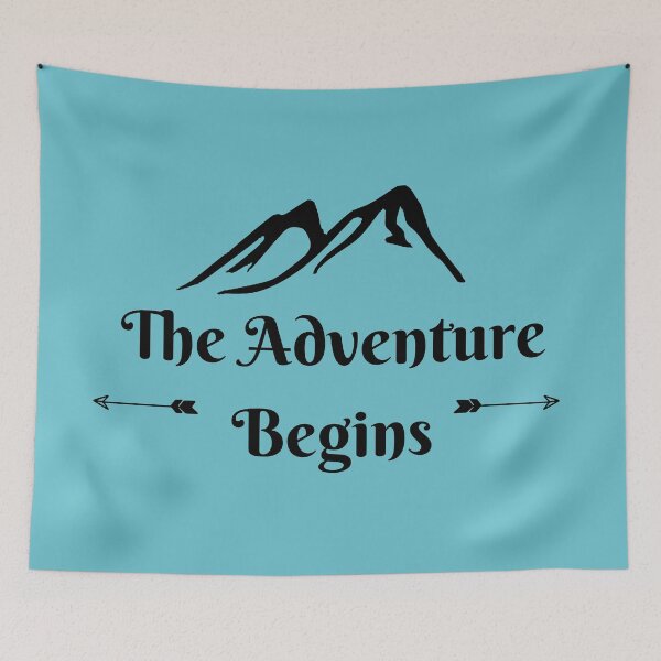 Item preview, The adventure Begins mountain typography designed and sold by birdsofthePNW.
