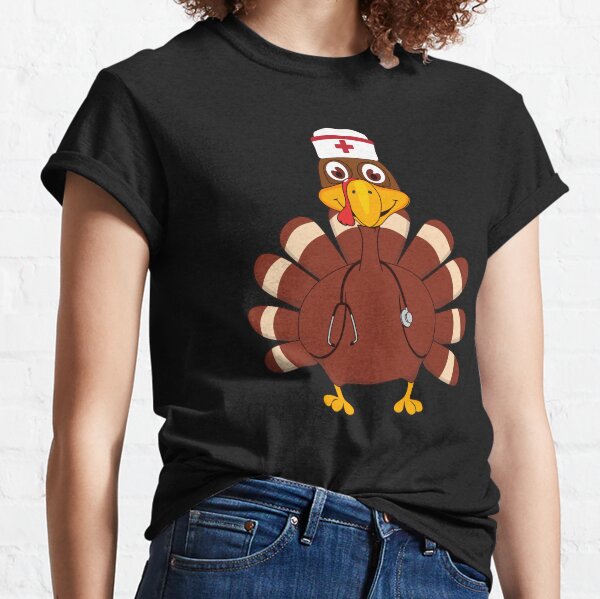 Nurse Thanksgiving Turkey Nurse Scrubs Costume Funny Nursing Gift  Classic T-Shirt