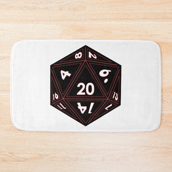 Item preview, D20 Gaming Dice, Black, Red Trim designed and sold by TeesMi.