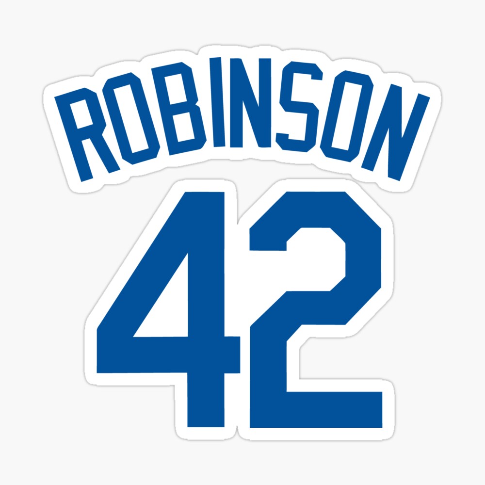 THE VINTAGE BASEBALL NUMBER 42 RETIRED NUMBER BROOKLYN BASEBALL SHIRT,  JACKIE ROBINSON STICKER  Sticker for Sale by CityWitty