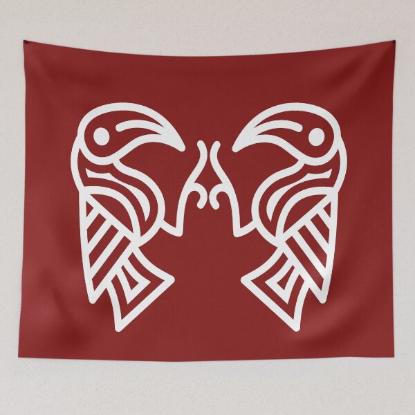 Item preview, Germanic Ravens White Lines designed and sold by Odinist.