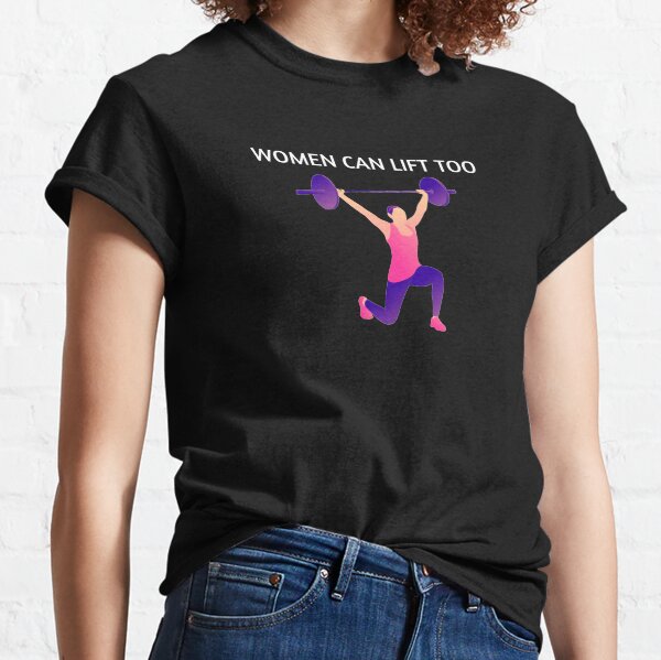 Levante como una niña Mancuernas Fitness Gym Crossfit Cardio Camiseta para mujeres