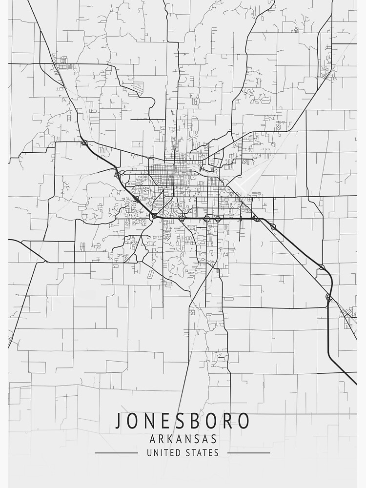 "Jonesboro Arkansas US Gray City Map" Poster for Sale by ctmapprint