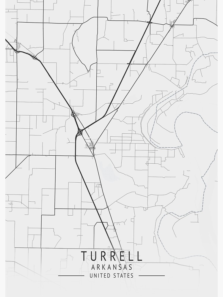 "Turrell Arkansas US Gray City Map" Sticker for Sale by ctmapprint Redbubble