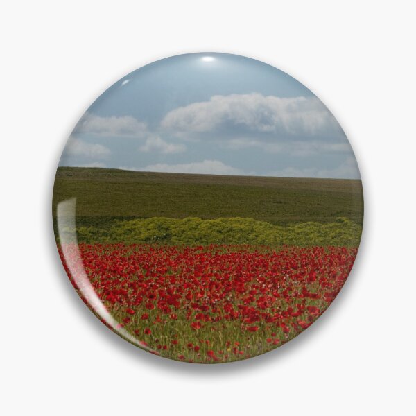 Item preview, A field of red poppies with clouds in the sky designed and sold by kathleenjean.
