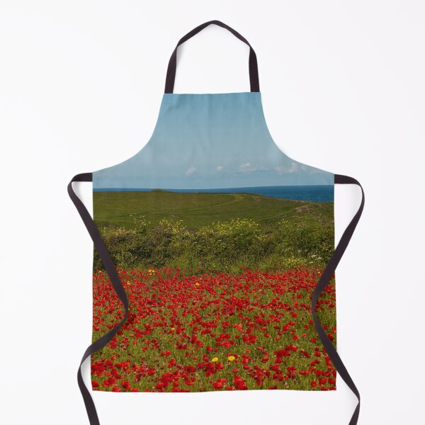 Item preview, A field of red poppies with the ocean designed and sold by kathleenjean.