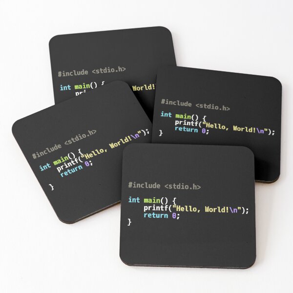 Item preview, Hello World C Code - Dark Syntax Scheme Coder Design designed and sold by geeksta.