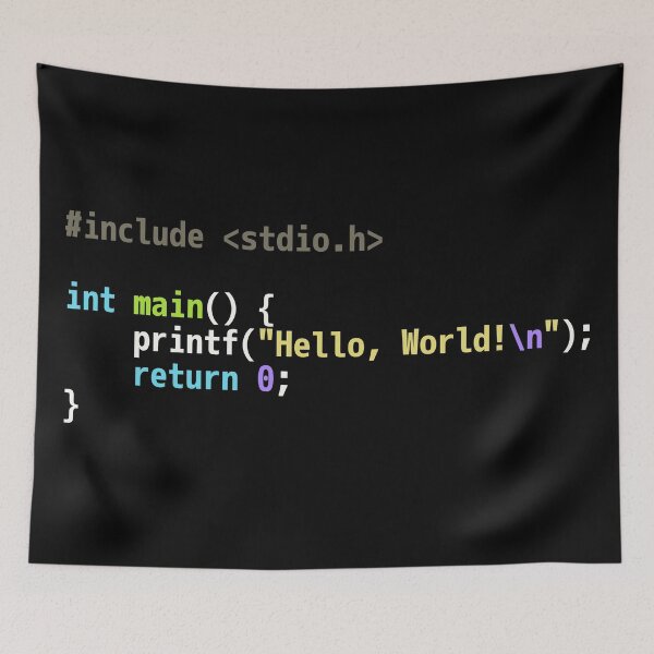 Item preview, Hello World C Code - Dark Syntax Scheme Coder Design designed and sold by geeksta.