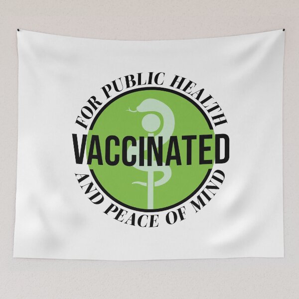 Item preview, Vaccinated - For Public Health and Peace of Mind` designed and sold by OwlishArts.