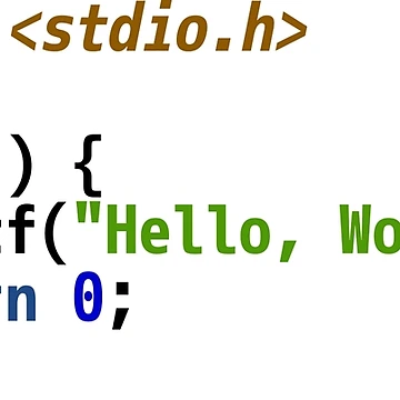 Artwork thumbnail, Hello World C Code - Light Syntax Scheme Coder Design by geeksta
