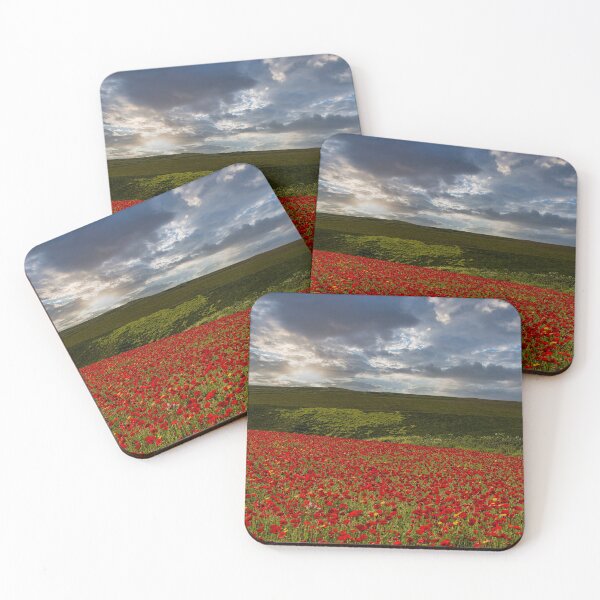 Item preview, A field of red poppies designed and sold by kathleenjean.