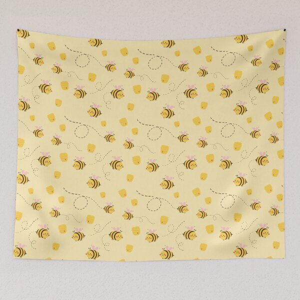 Item preview, Kawaii spring bees flying with honeycombs designed and sold by CervantesArte20.
