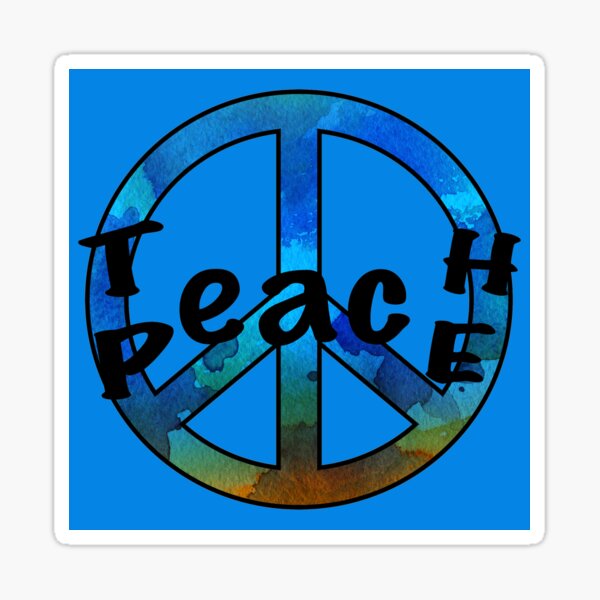 Watercolor Teach Peace Sticker