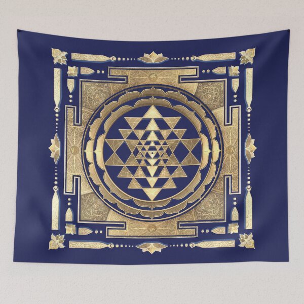 Item preview, GOLDEN SRI YANTRA (deep ocean background) designed and sold by DigitalZealot.