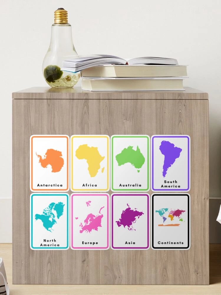 Adesivo bambini mappamondo continenti inglese - TenStickers