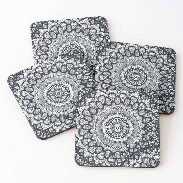 Item preview, Mandalas geométricas círculo blanco y negro designed and sold by GoldenZodiac888.