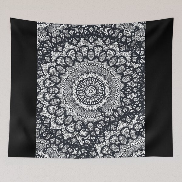 Item preview, Black and White Circle Geometric Mandalas designed and sold by GoldenZodiac888.