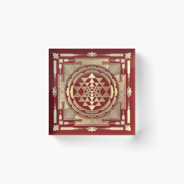 Aperçu de l'œuvre GOLDEN SRI YANTRA (fond d'ombre du temple) créée et vendue par DigitalZealot.