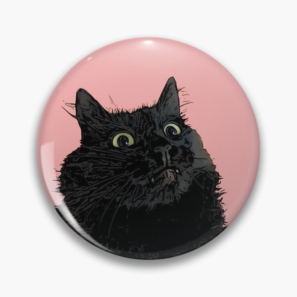 Item preview, Black fluffy happy Cat - Silently judging designed and sold by Beachy Beasts.