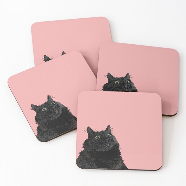 Item preview, Black fluffy happy Cat - Silently judging designed and sold by Beachy Beasts.