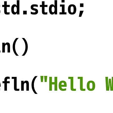 Artwork thumbnail, Hello World D Code - Light Syntax Scheme Coder Design by geeksta