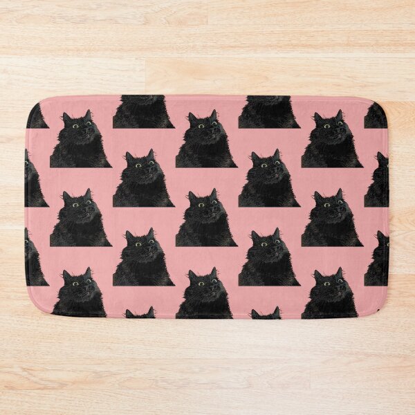 Item preview, Black fluffy happy Cat - Silently judging designed and sold by Beachy Beasts.