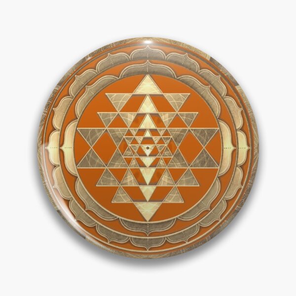 Item preview, GOLDEN SRI YANTRA (temple orange background) designed and sold by DigitalZealot.