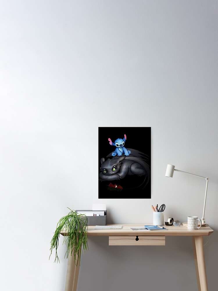 Stitch Sitting On Toothless Funny  Poster for Sale by zatannaedens