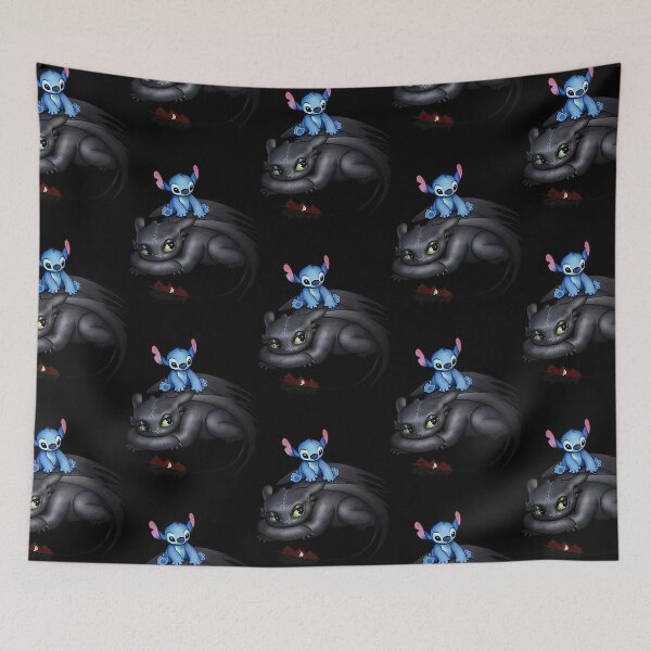 Item preview, Stitch Sitting On Toothless Funny  designed and sold by zatannaedens.