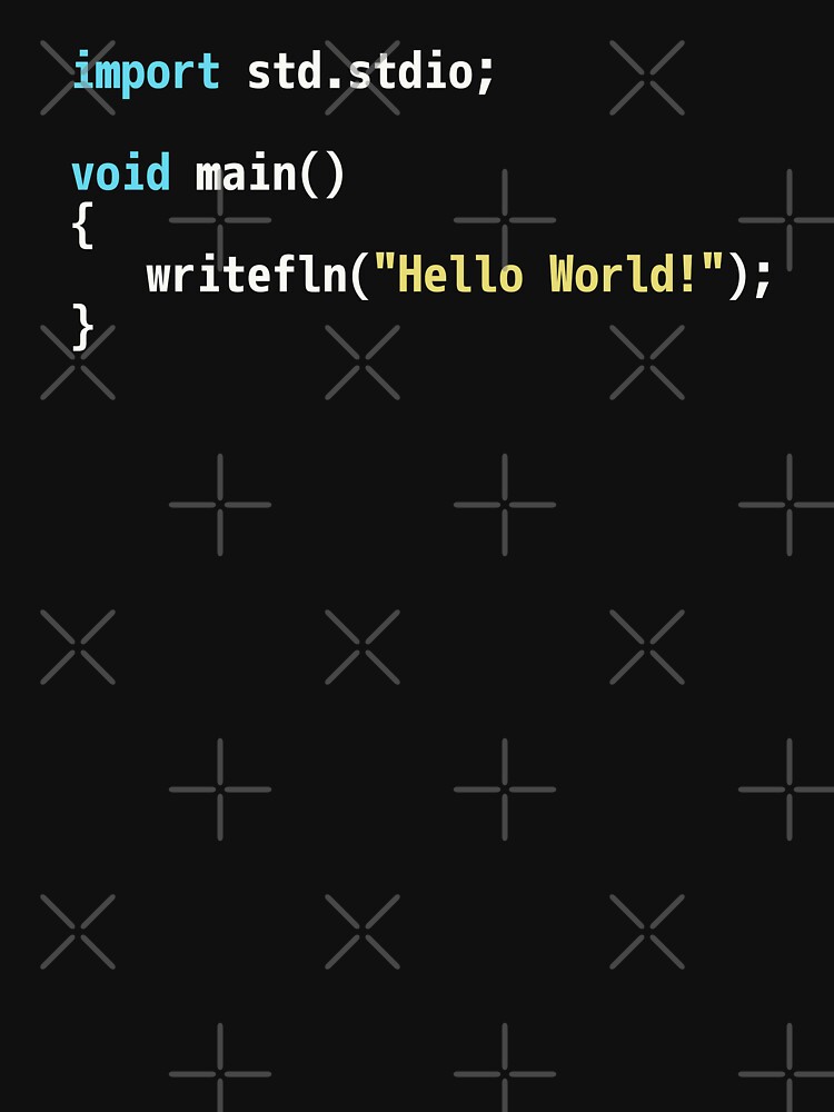 Hello World D Code - Dark Syntax Scheme Coder Design by geeksta