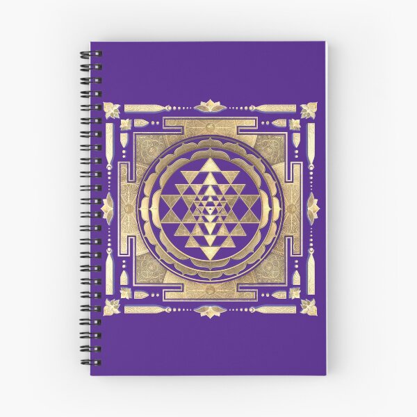 Item preview, GOLDEN SRI YANTRA (plum purple background) designed and sold by DigitalZealot.