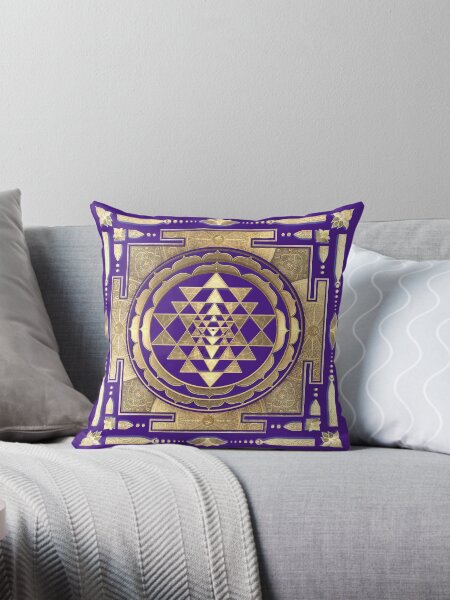 Item preview, GOLDEN SRI YANTRA (plum purple background) designed and sold by DigitalZealot.