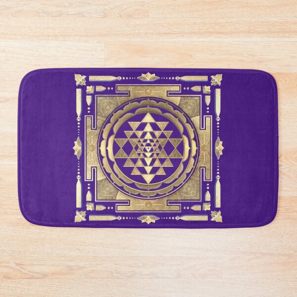 Item preview, GOLDEN SRI YANTRA (plum purple background) designed and sold by DigitalZealot.