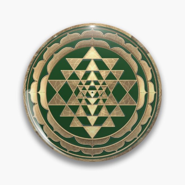Item preview, GOLDEN SRI YANTRA (forest green background) designed and sold by DigitalZealot.