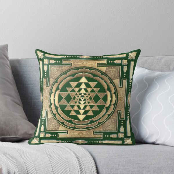 Item preview, GOLDEN SRI YANTRA (forest green background) designed and sold by DigitalZealot.