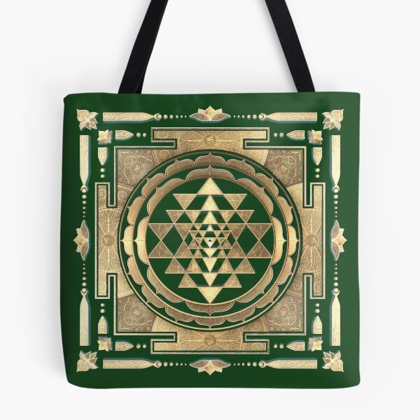 Item preview, GOLDEN SRI YANTRA (forest green background) designed and sold by DigitalZealot.