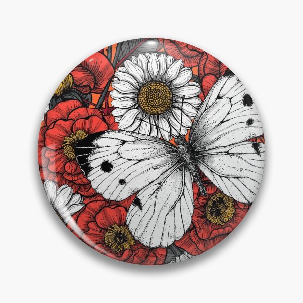 Item preview, White butterfly and roses designed and sold by Katerina Mitkova Kirilova.
