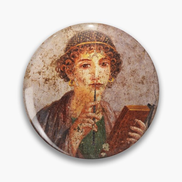 Item preview, SAPPHO POMPEII FRESCO Antique Roman Wall Painting designed and sold by BulganLumini.