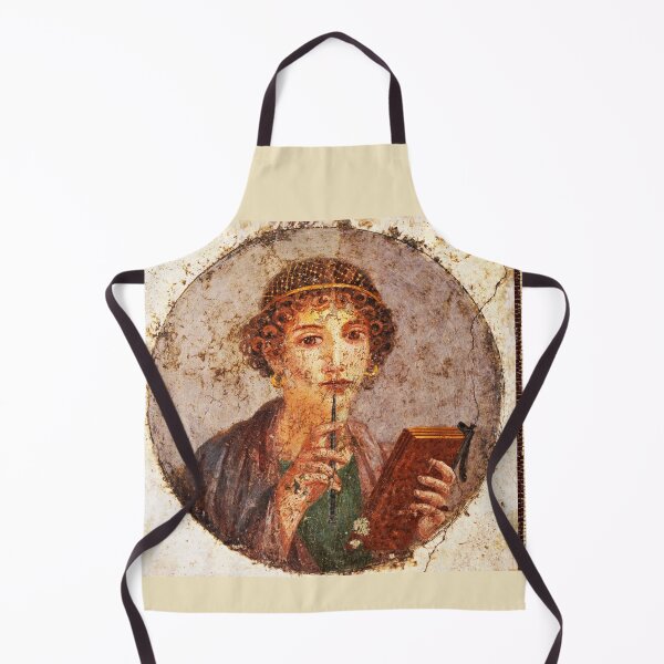 Item preview, SAPPHO POMPEII FRESCO Antique Roman Wall Painting designed and sold by BulganLumini.
