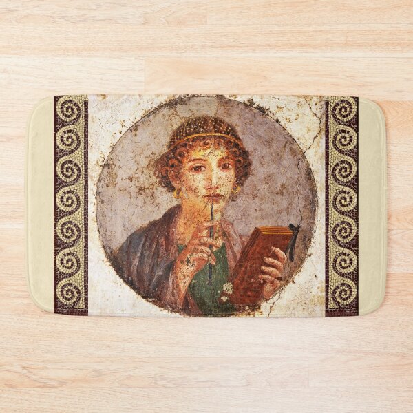 Item preview, SAPPHO POMPEII FRESCO Antique Roman Wall Painting designed and sold by BulganLumini.