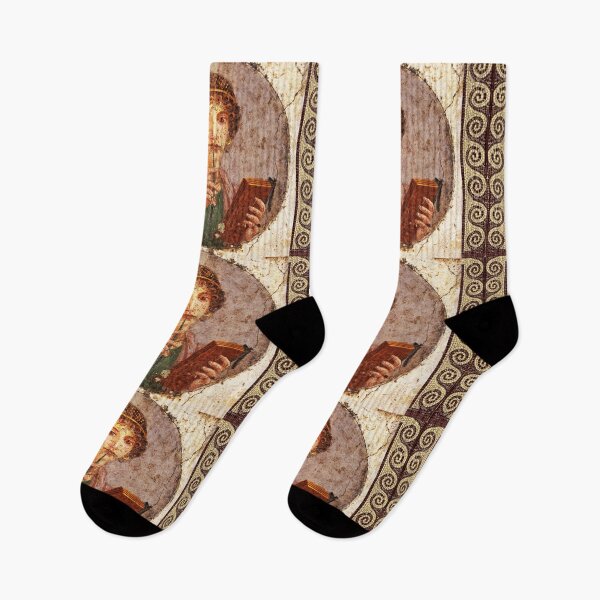 Item preview, SAPPHO POMPEII FRESCO Antique Roman Wall Painting designed and sold by BulganLumini.
