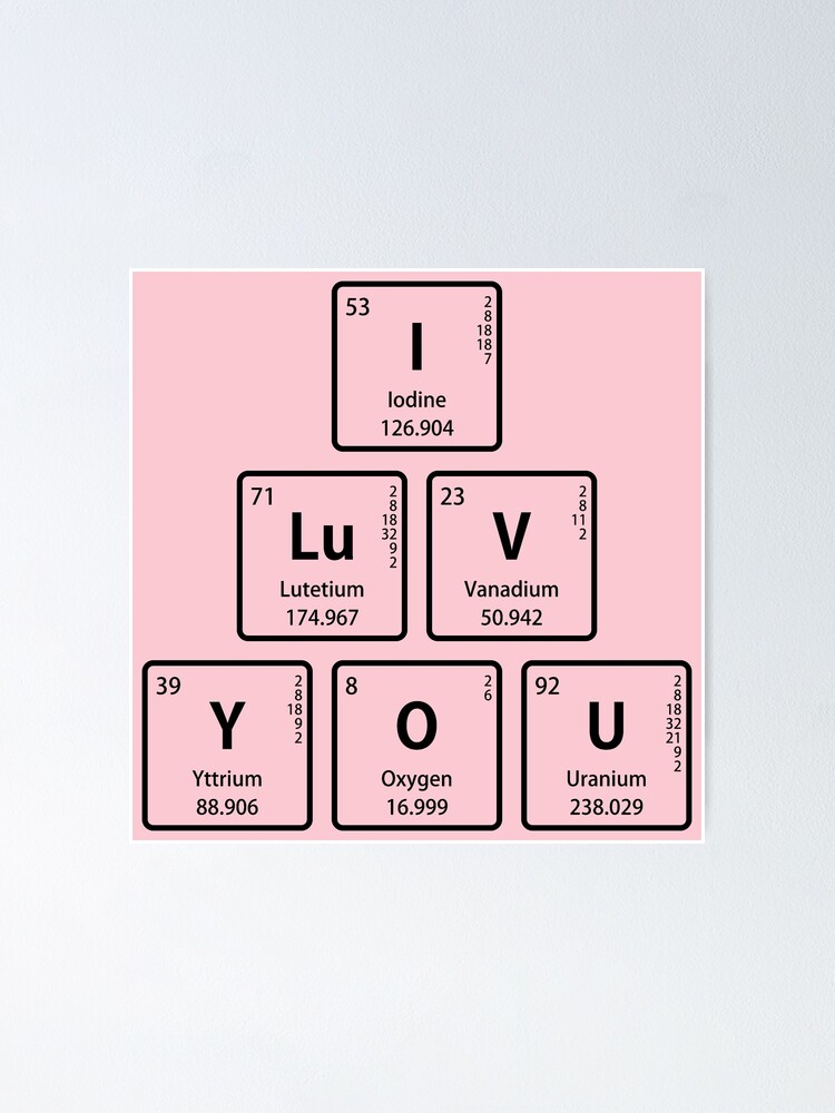  I Lv U - I Love You Periodic Table Elements Ladies V-Neck T- Shirt (Black, X-Small) : Clothing, Shoes & Jewelry