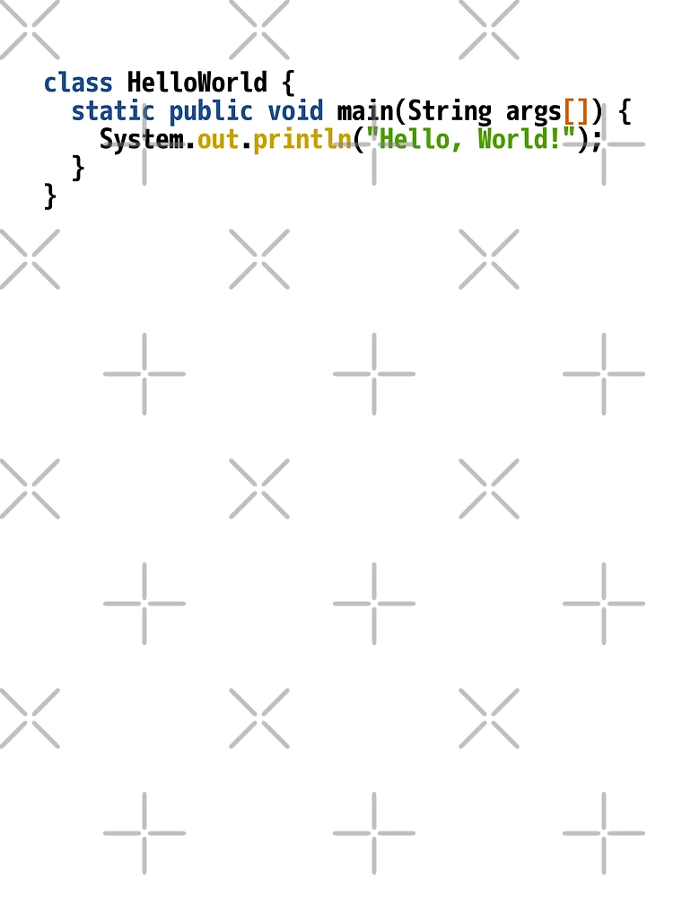 Thumbnail 4 of 4, Boxy T-Shirt, Hello World Java Code - Light Syntax Scheme Coder Design designed and sold by geeksta.