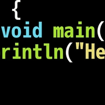 Artwork thumbnail, Hello World Java Code - Dark Syntax Scheme Coder Design by geeksta