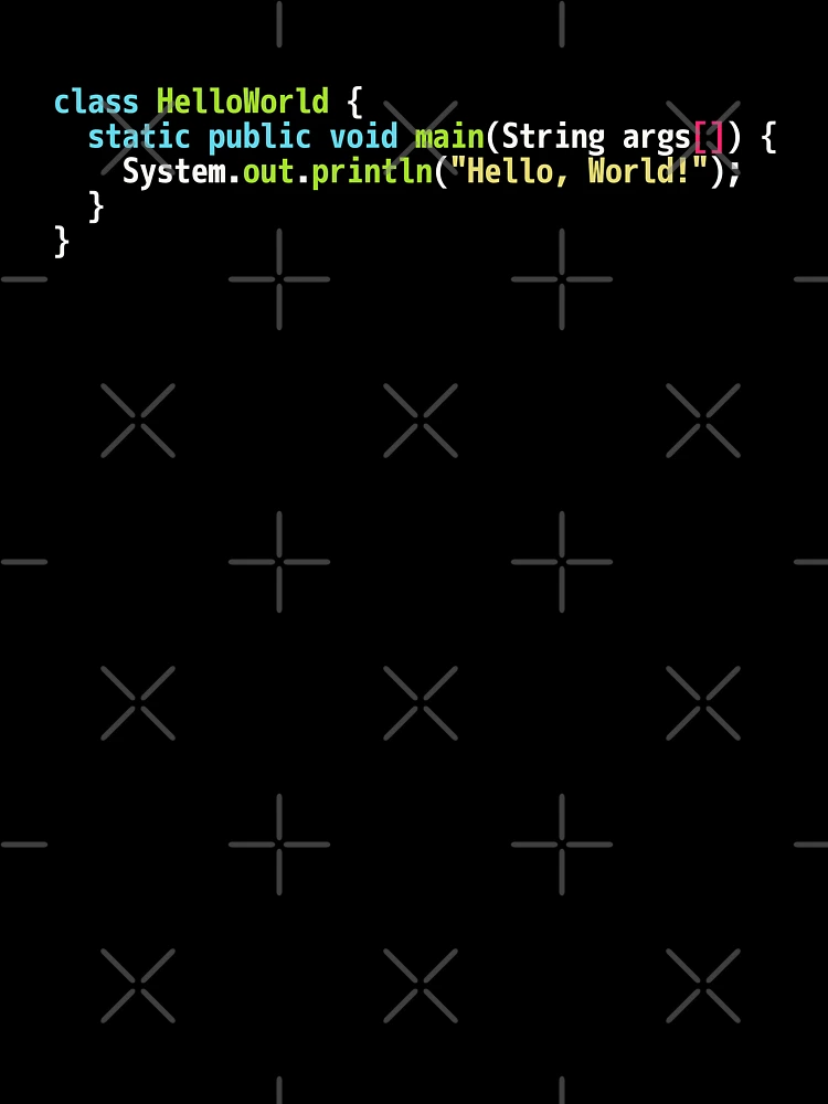 Thumbnail 7 of 7, Oversized T-Shirt, Hello World Java Code - Dark Syntax Scheme Coder Design designed and sold by geeksta.