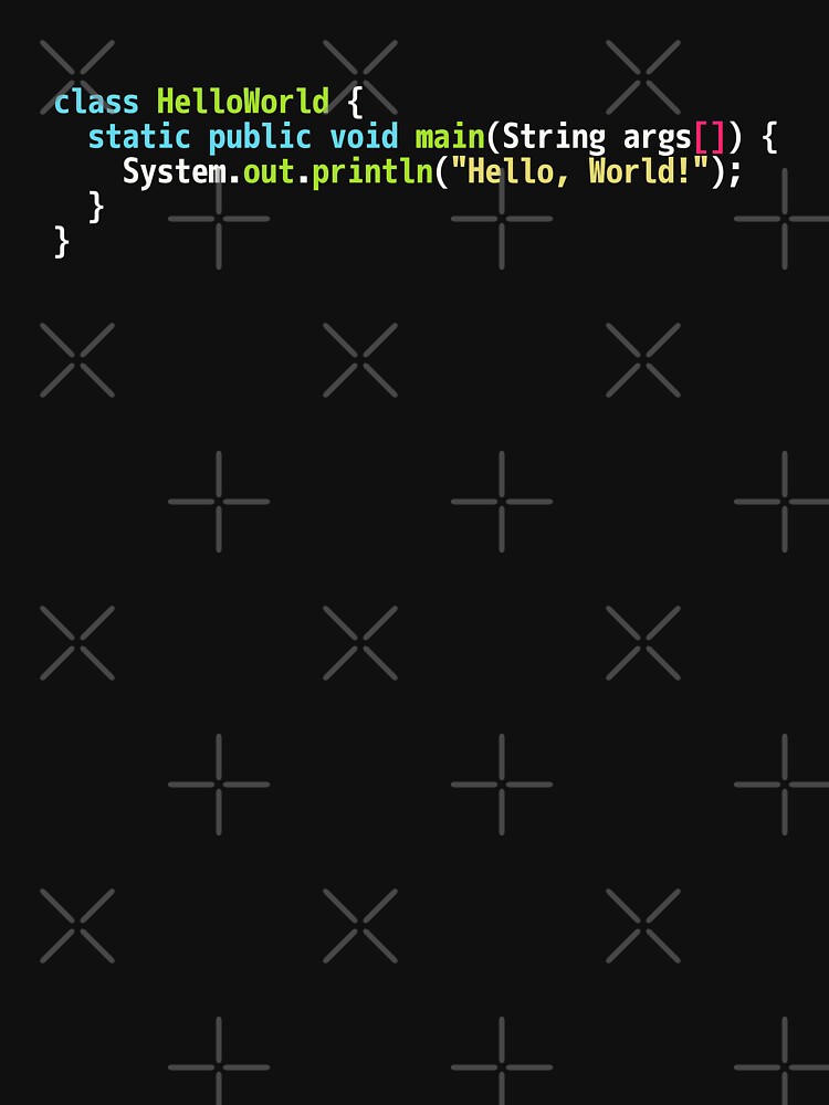 Hello World Java Code - Dark Syntax Scheme Coder Design by geeksta