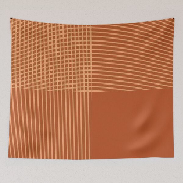 Item preview, Orange Rust Minimalist Grid Pattern designed and sold by likebakerdo.